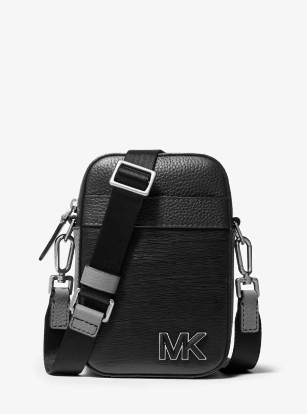 Panske Crossbody Kabelka Michael Kors Hudson Color-Block Leather Smartphone Čierne - Tasky Michael Kors Outlet | OABJX-4738